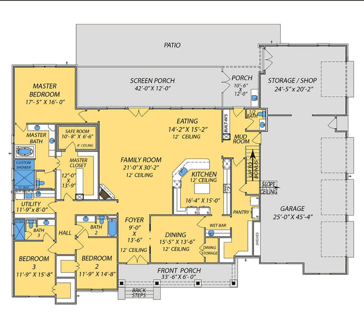 House Plan 74696 Level One