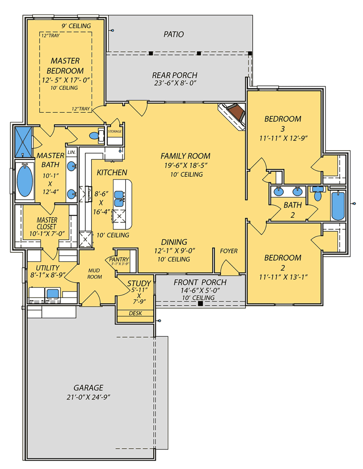 House Plan 74697 Level One
