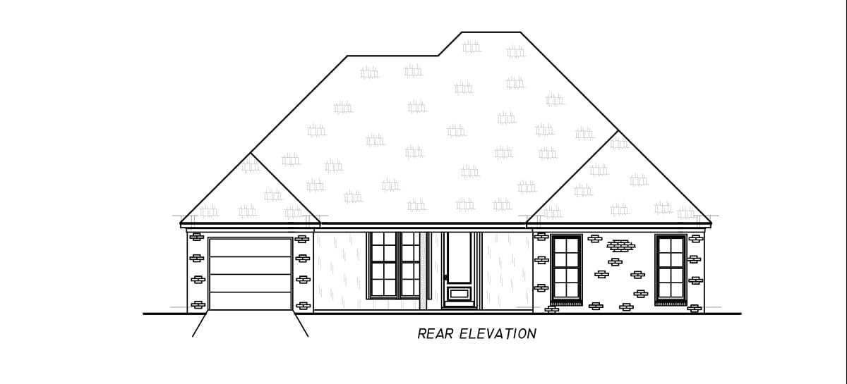 House Plan 74698 Rear Elevation