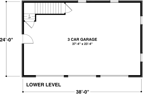 Garage Plan 74801 - 3 Car Garage Level One