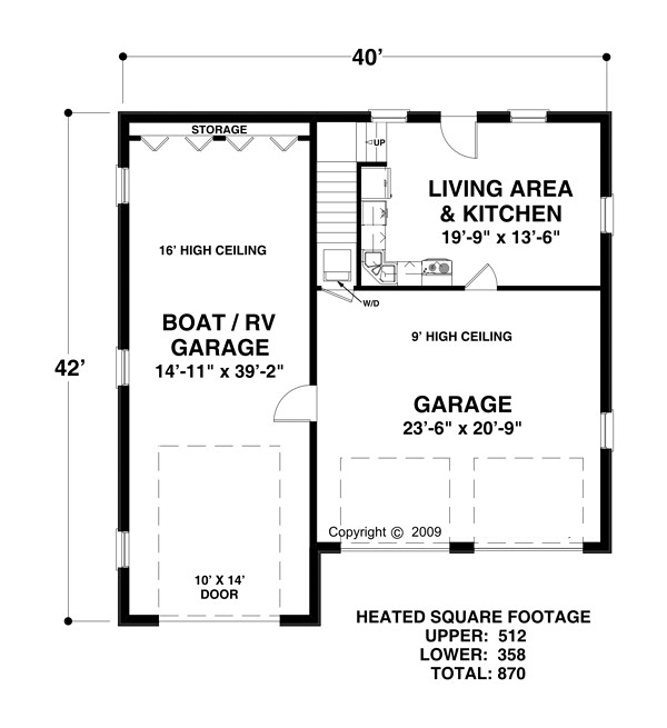 Garage Plan 74836 - 3 Car Garage Apartment Level One