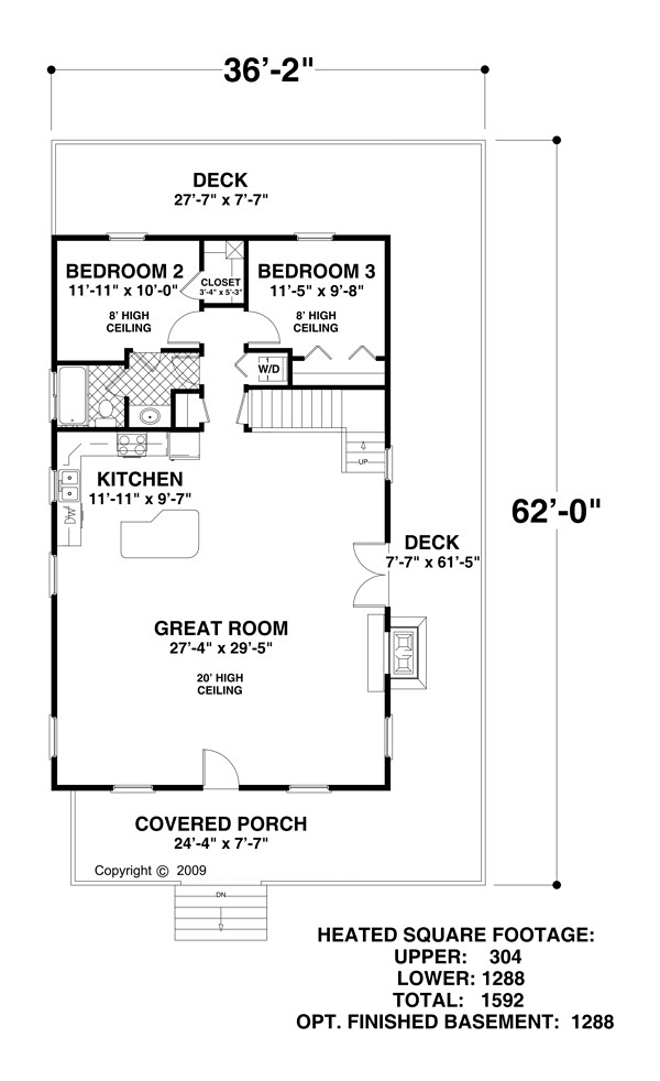 House Plan 74846 Level One