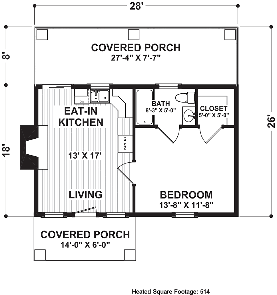 House Plan 74863 Level One