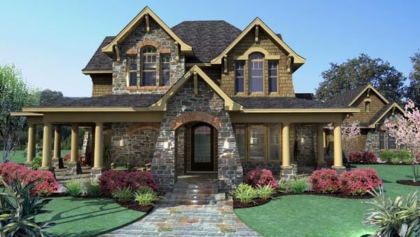 Country, Craftsman, Tuscan Plan with 2552 Sq. Ft., 3 Bedrooms, 3 Bathrooms, 2 Car Garage Elevation