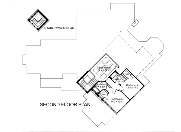 House Plan 75129 Level Two