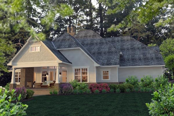 Country, Farmhouse, Southern, Traditional, Victorian Plan with 2575 Sq. Ft., 3 Bedrooms, 3 Bathrooms, 3 Car Garage Rear Elevation