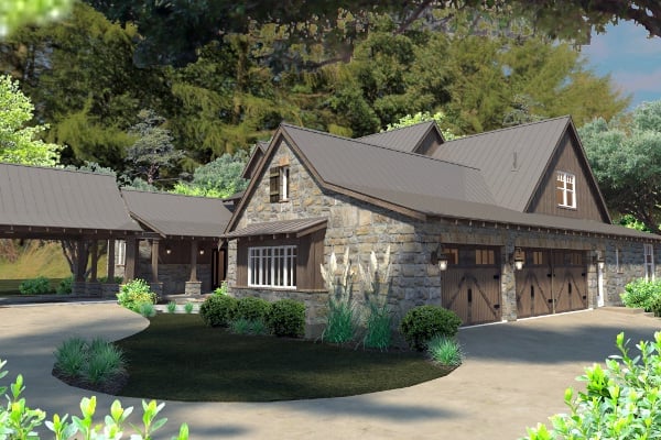 Country, Craftsman, Farmhouse, Tudor Plan with 4164 Sq. Ft., 4 Bedrooms, 4 Bathrooms, 4 Car Garage Picture 6
