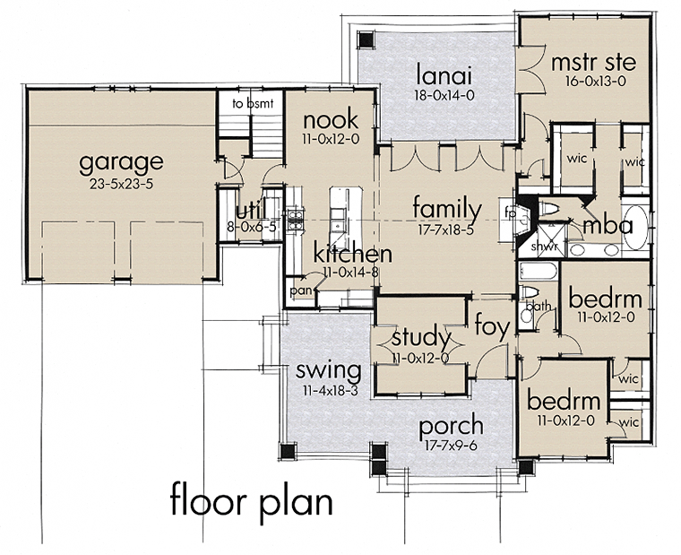 House Plan 75137 Level One