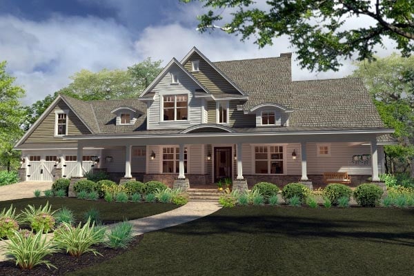 Country, Farmhouse, Southern Plan with 2414 Sq. Ft., 3 Bedrooms, 3 Bathrooms, 2 Car Garage Elevation