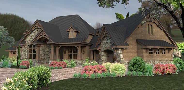 Country, Craftsman, Tuscan Plan with 2466 Sq. Ft., 3 Bedrooms, 2 Bathrooms, 2 Car Garage Picture 4
