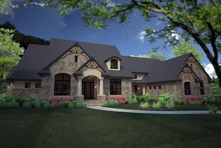 Country, Craftsman, European, Tuscan Plan with 3880 Sq. Ft., 3 Bedrooms, 3 Bathrooms, 3 Car Garage Picture 3