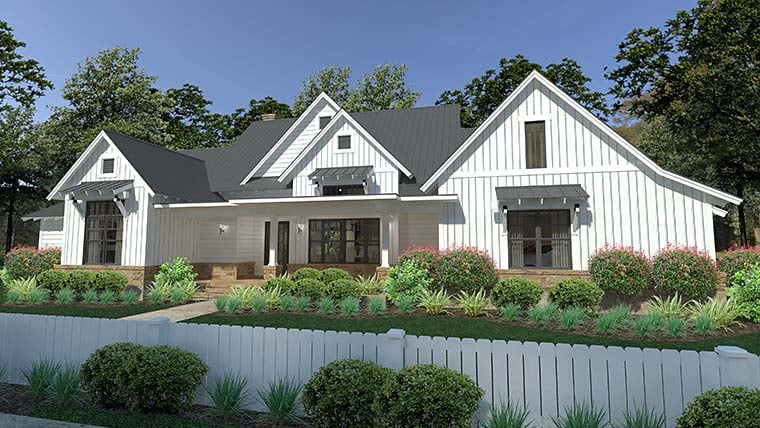 Cottage, Country, Farmhouse, Southern Plan with 2393 Sq. Ft., 3 Bedrooms, 3 Bathrooms, 2 Car Garage Picture 3