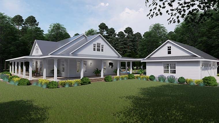 Country, Farmhouse, Southern Plan with 2748 Sq. Ft., 3 Bedrooms, 2 Bathrooms, 3 Car Garage Picture 7