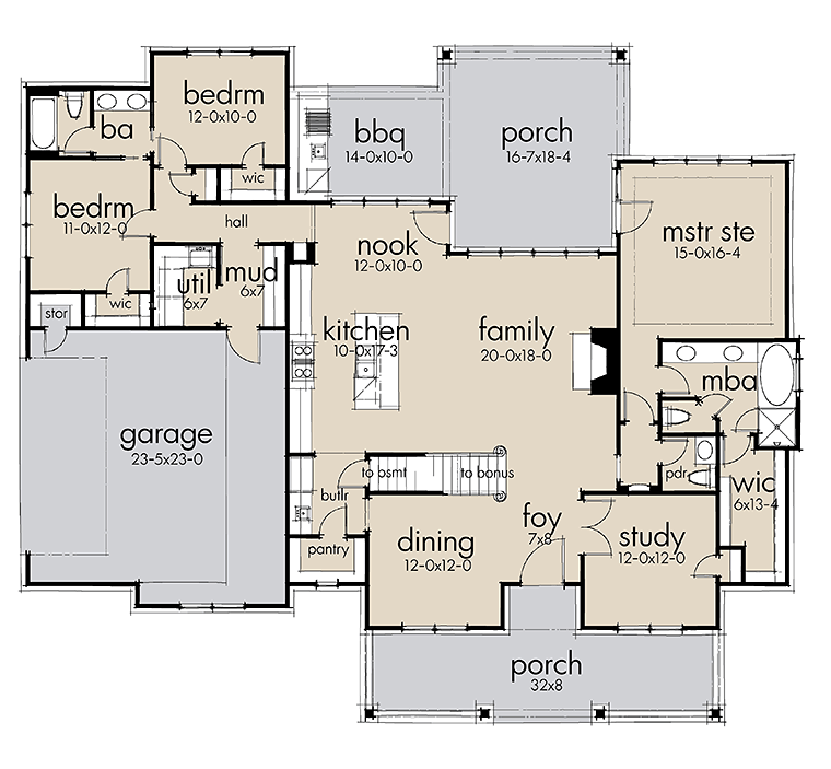 House Plan 75153 Level One