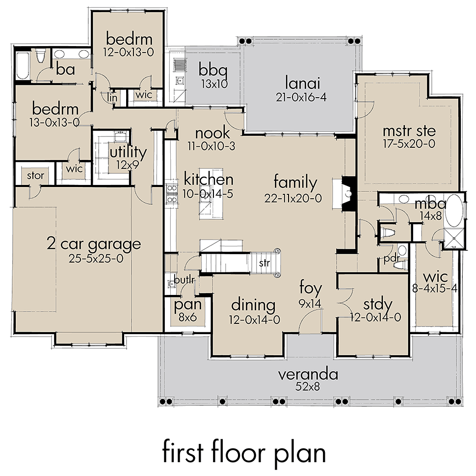 House Plan 75154 Level One