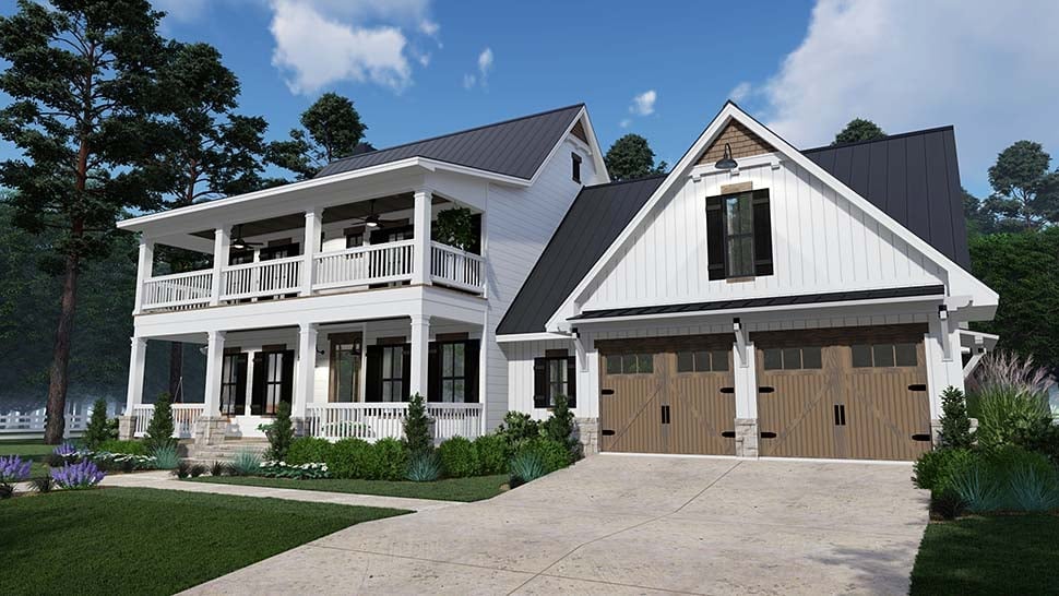Colonial, Country, Southern Plan with 2458 Sq. Ft., 3 Bedrooms, 3 Bathrooms, 2 Car Garage Picture 3