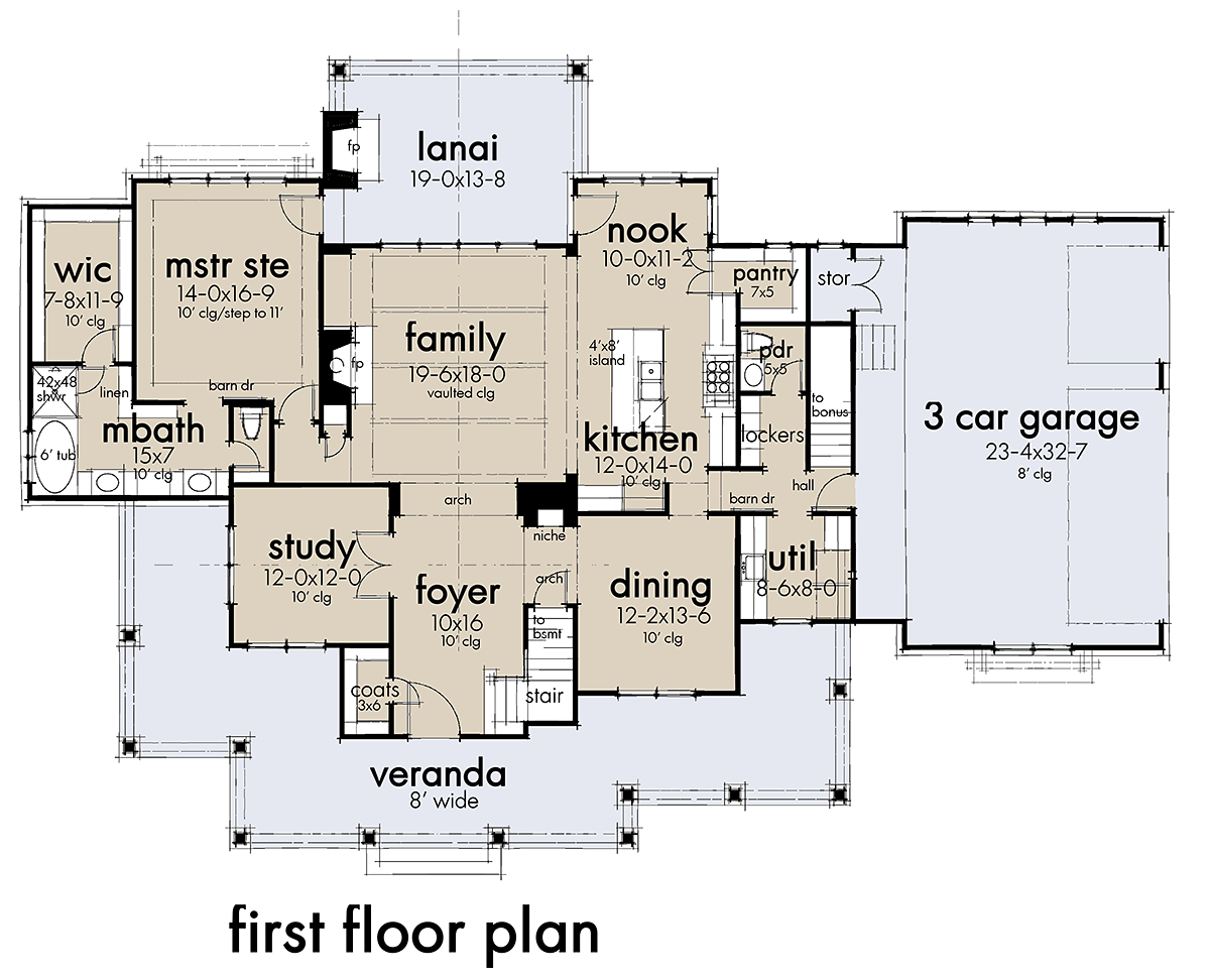 House Plan 75164 Level One