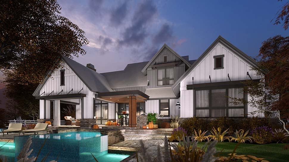 Barndominium, Country, Farmhouse Plan with 2425 Sq. Ft., 3 Bedrooms, 3 Bathrooms, 2 Car Garage Picture 8