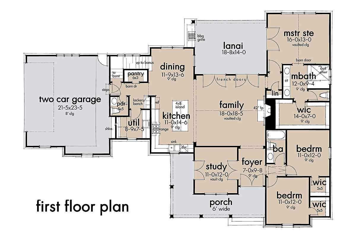 House Plan 75166 Level One