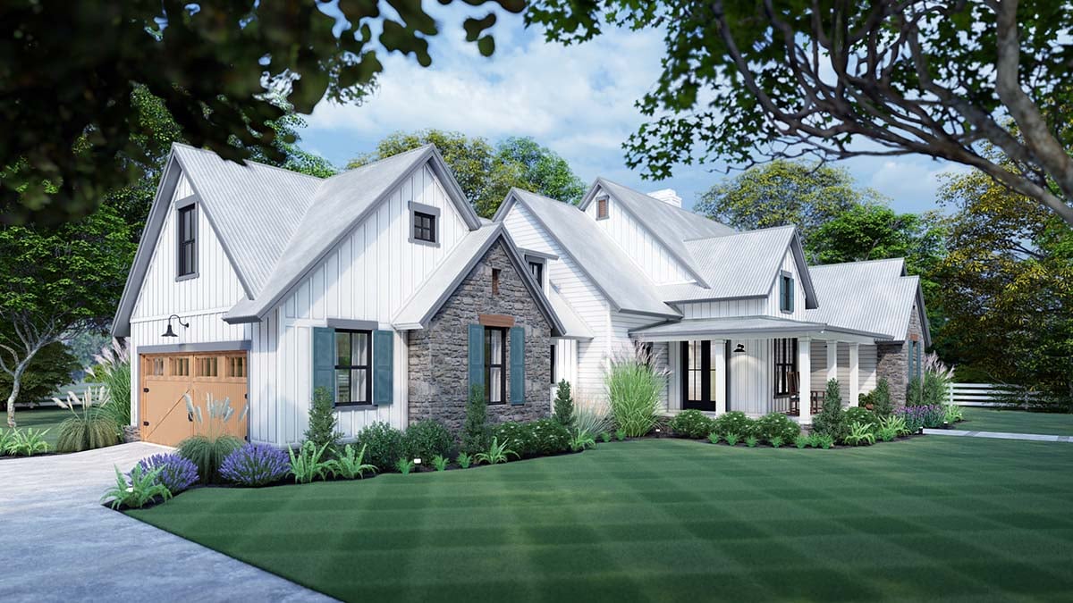Cottage, Farmhouse, New American Style, Southern, Traditional Plan with 1988 Sq. Ft., 3 Bedrooms, 3 Bathrooms, 2 Car Garage Picture 3