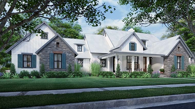 Cottage, Farmhouse, New American Style, Southern, Traditional Plan with 1988 Sq. Ft., 3 Bedrooms, 3 Bathrooms, 2 Car Garage Picture 6