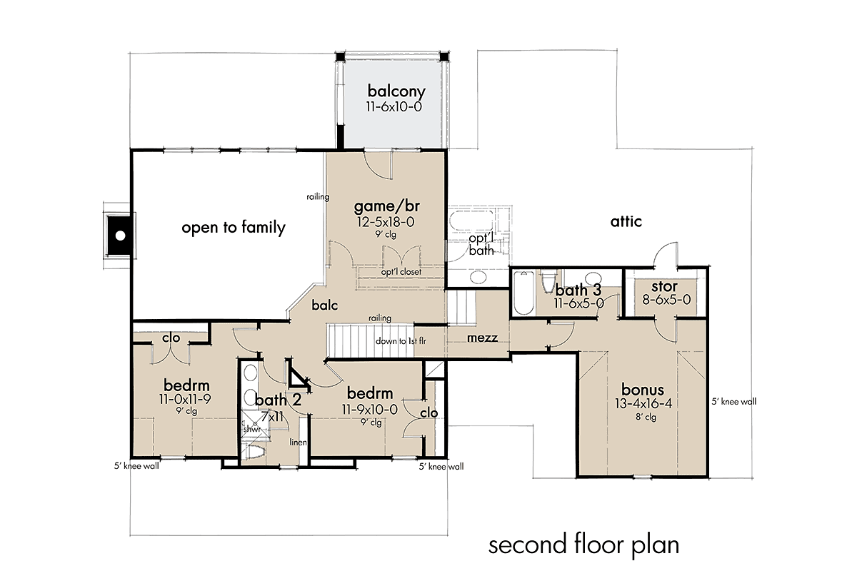 House Plan 75169 Level Two
