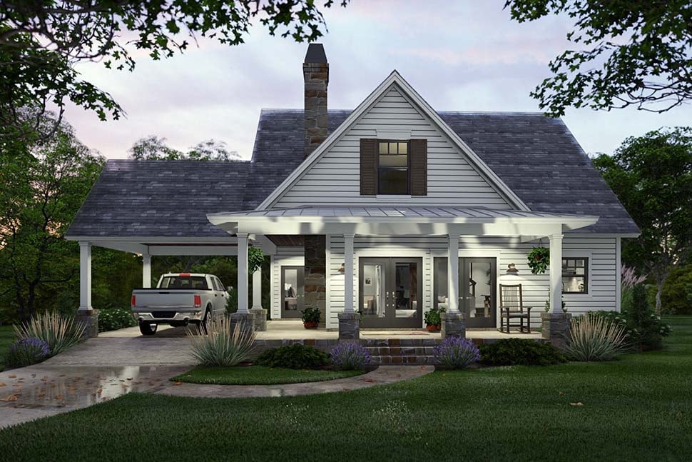 Cottage, Farmhouse Plan with 1302 Sq. Ft., 3 Bedrooms, 2 Bathrooms Picture 5