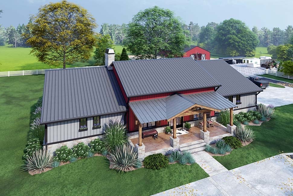 Barndominium, Country, Farmhouse, Ranch Plan with 2486 Sq. Ft., 3 Bedrooms, 3 Bathrooms, 2 Car Garage Picture 14