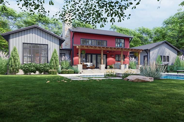 Barndominium, Country, Farmhouse Plan with 3177 Sq. Ft., 3 Bedrooms, 3 Bathrooms, 3 Car Garage Picture 6