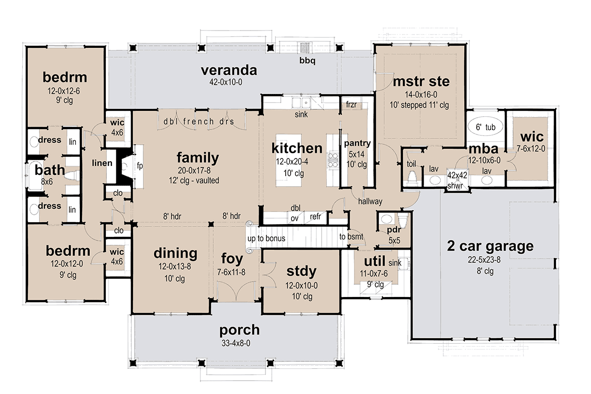 House Plan 75173 Level One