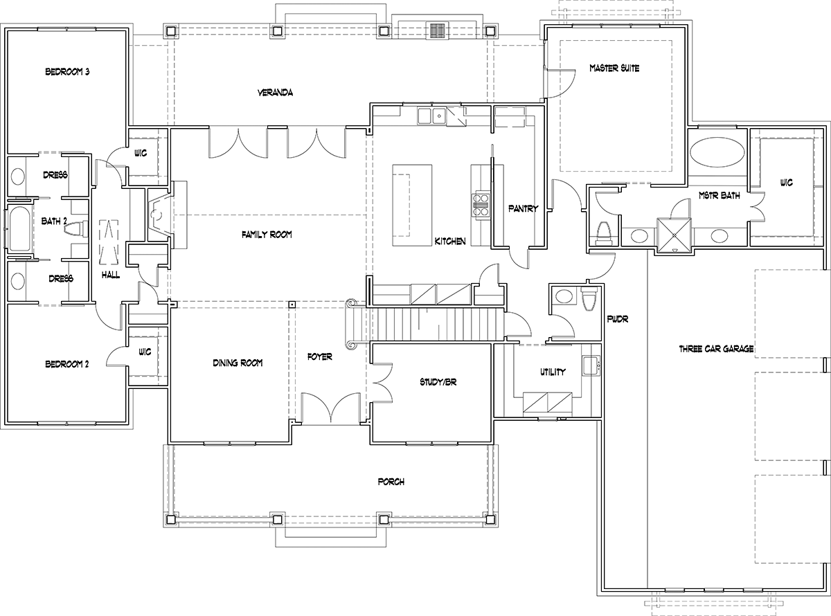 House Plan 75173 Alternate Level One