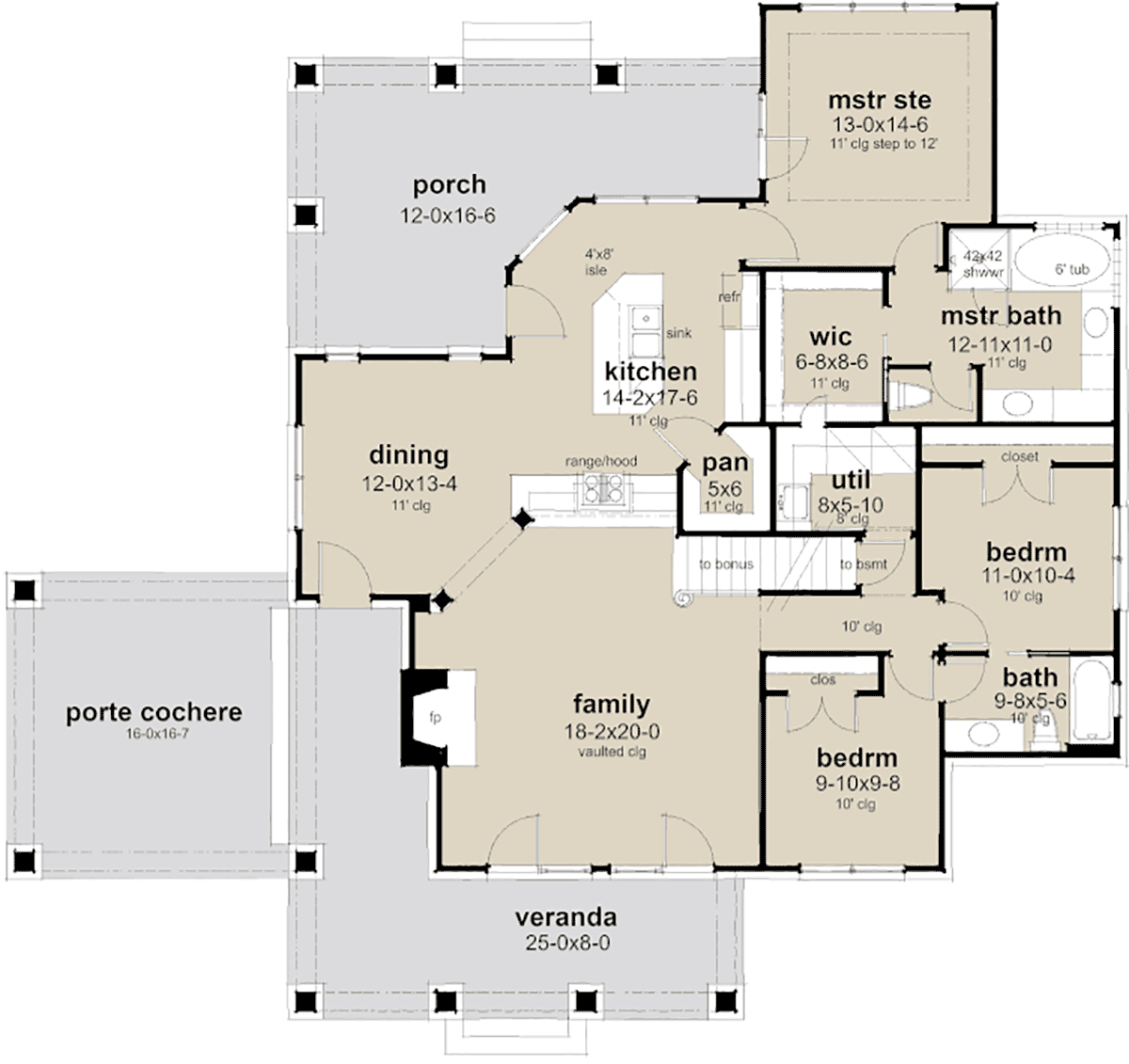 House Plan 75174 Level One