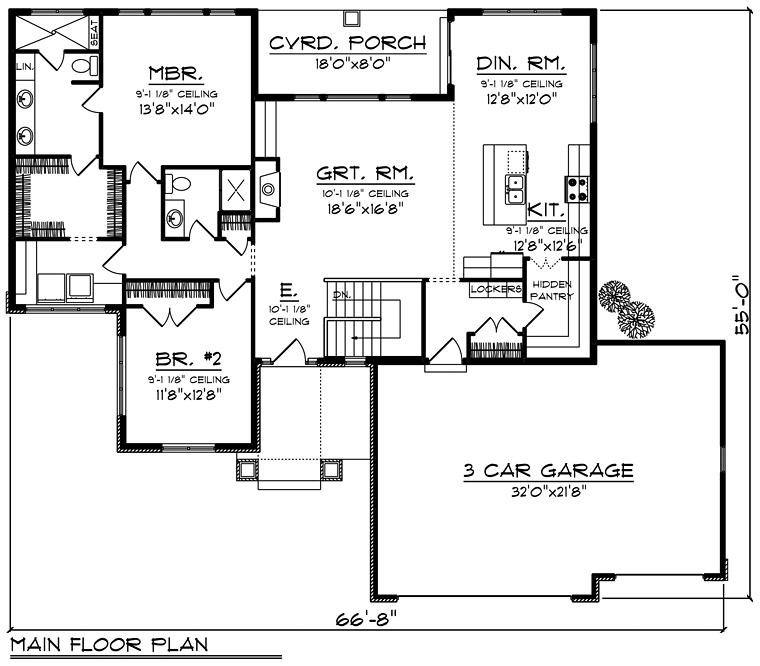 House Plan 75201 Level One