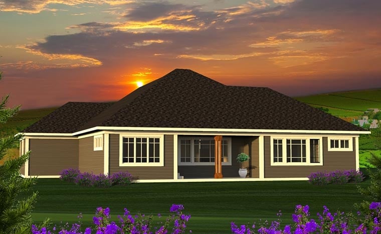 House Plan 75201 Rear Elevation