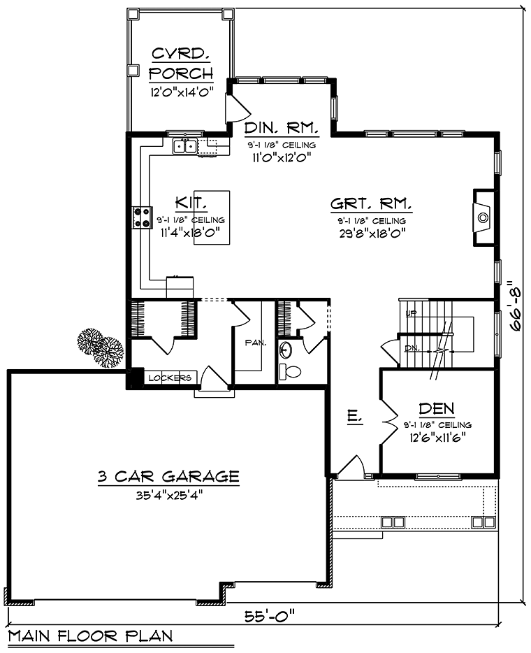 House Plan 75225 Level One