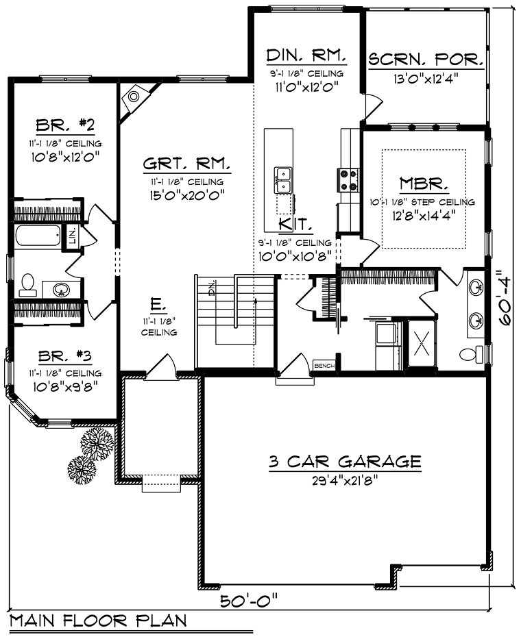 House Plan 75234 Level One