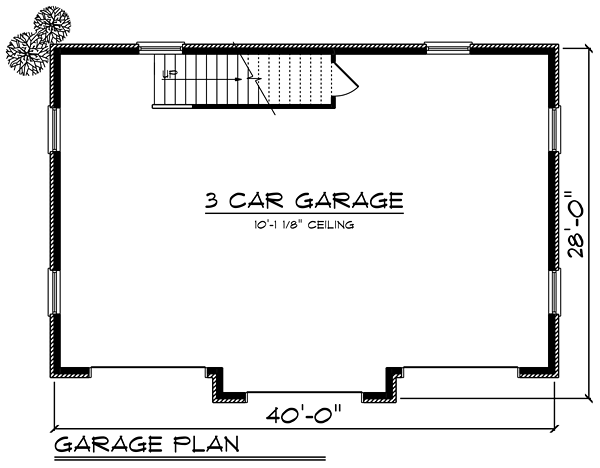 Garage Plan 75252 - 3 Car Garage Level One