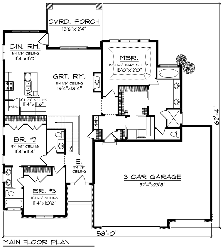 House Plan 75287 Level One