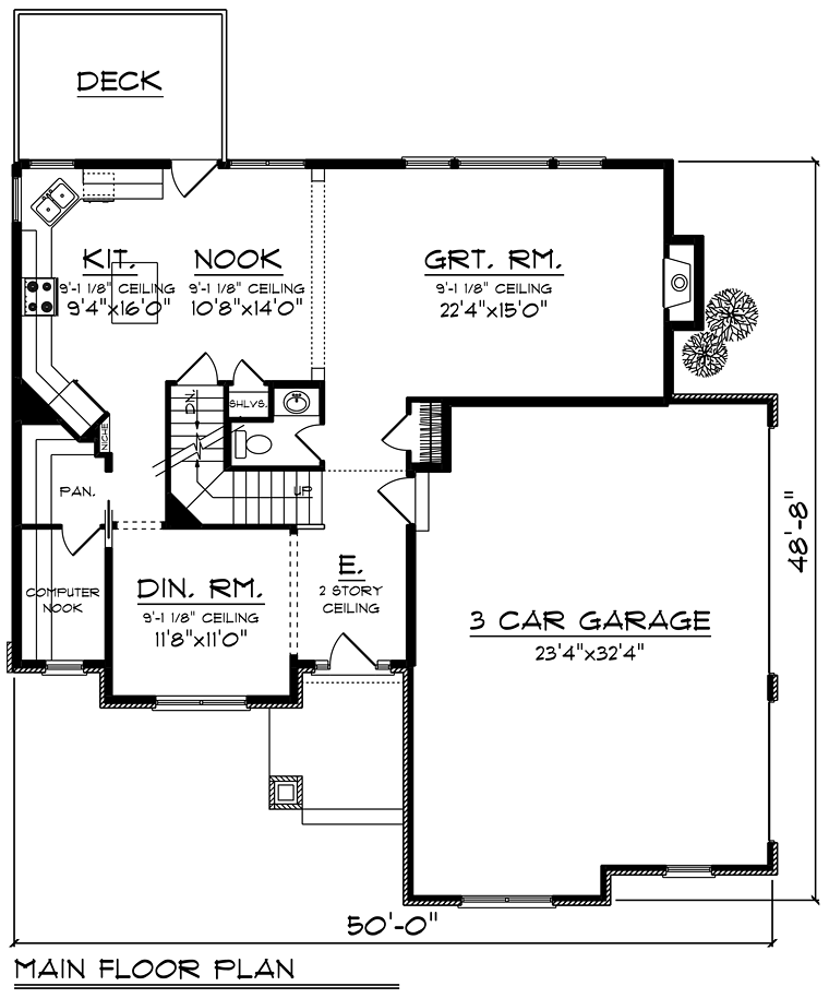 House Plan 75299 Level One
