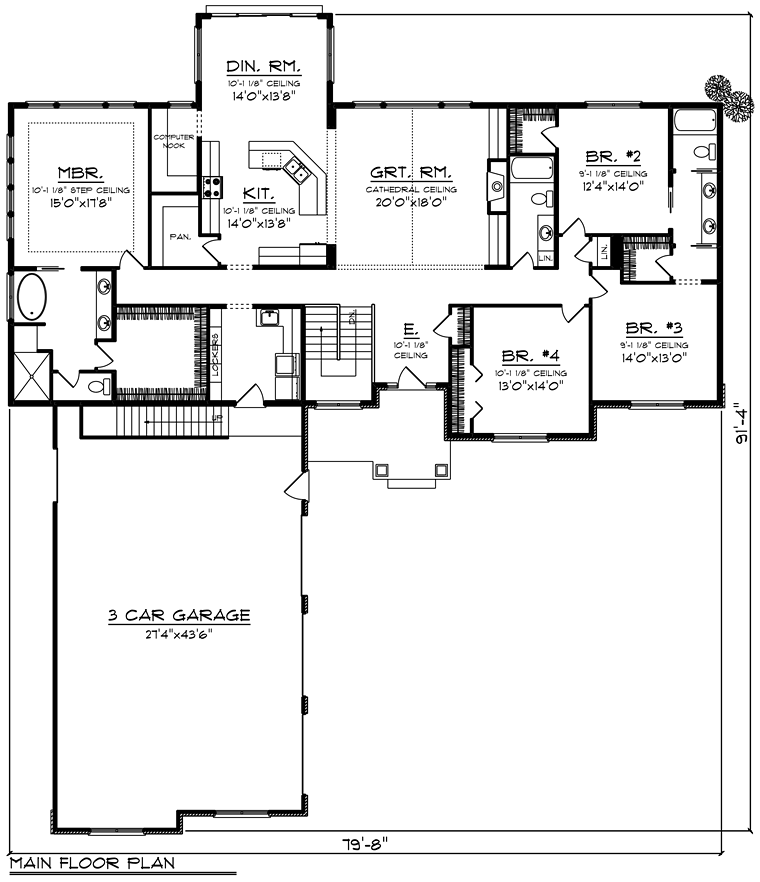 House Plan 75403 Level One