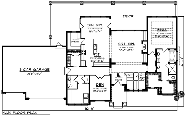 House Plan 75407 Level One