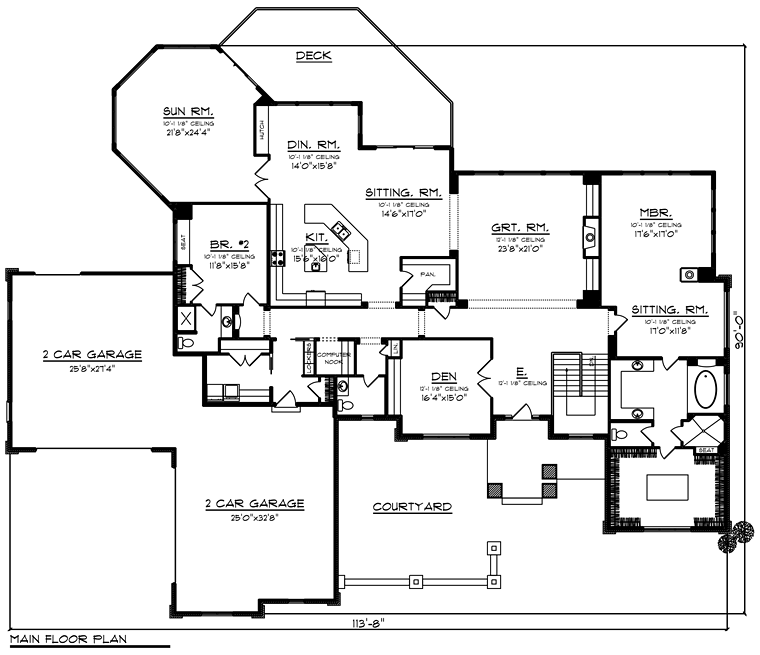 House Plan 75413 Level One