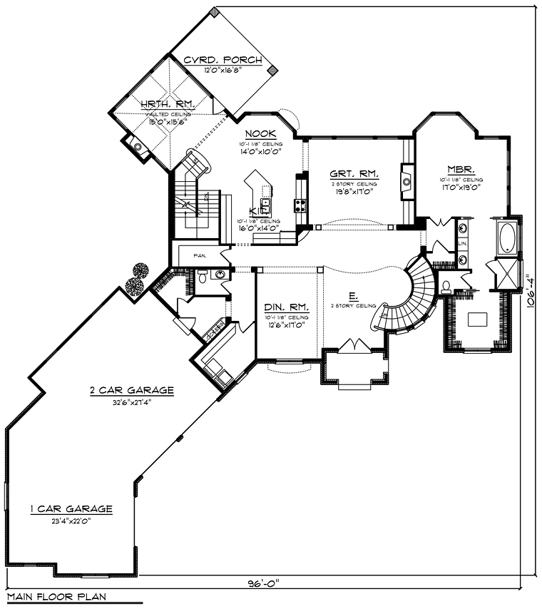 House Plan 75414 Level One