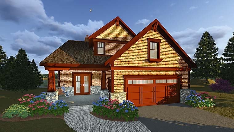 Bungalow, Cottage, Country, Craftsman, Traditional Plan with 4610 Sq. Ft., 5 Bedrooms, 4 Bathrooms, 3 Car Garage Elevation