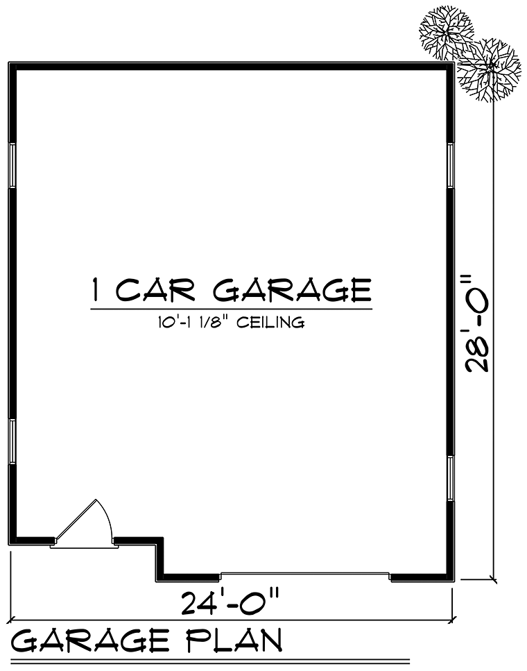 Garage Plan 75420 - 2 Car Garage Level One