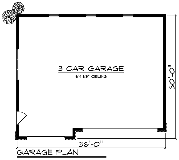 Garage Plan 75421 - 3 Car Garage Level One