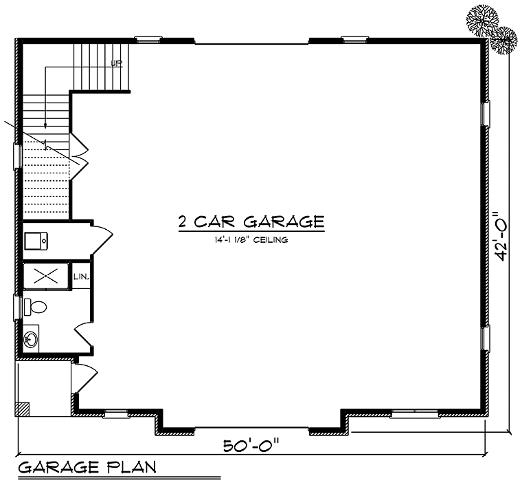 Garage Plan 75422 - 2 Car Garage Level One