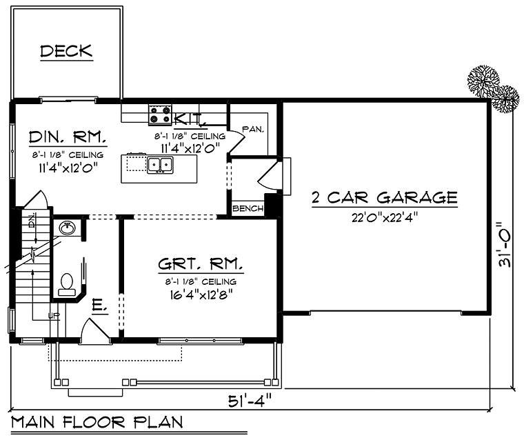 House Plan 75424 Level One