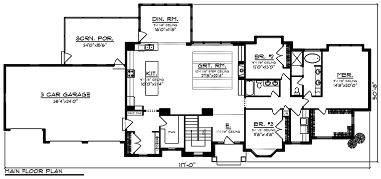 House Plan 75438 Level One