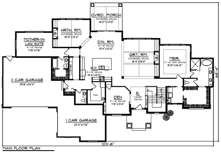 House Plan 75442 Level One